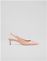 Leather Stiletto Heel Slingback Shoes