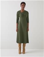 Jersey Asymmetric Midi Fitted Dress