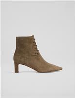 Suede Block Heel Ankle Boots