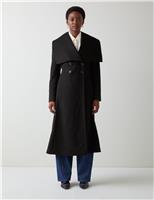Pure Wool Large Collar Double Breasted Coat