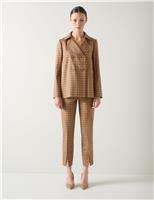 Lyocell Rich Checked Double Breasted Jacket