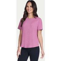 Skechers GO WALK Luxe Rib Crew Neck T-Shirt Dusky Rose
