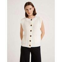 Finery London Janette Round Neck Knitted Vest Ivory