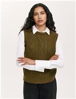 Pure Cotton Crew Neck Knitted Vest