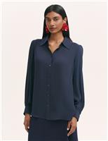 Collared Blouson Sleeve Shirt