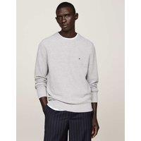 Tommy Hilfiger Essential Pure Cotton Crew Neck Jumper Grey