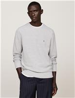 Tommy Hilfiger Essential Pure Cotton Crew Neck Jumper Ivory