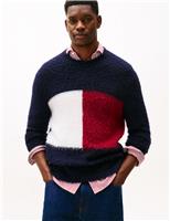 Wool Rich Flag Crew Neck Jumper with Alpaca