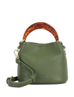 Leather Moulded Handle Grab Bag