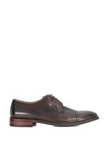 Dune London Leather Embossed Detail Derby Shoes Dark Brown