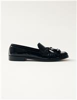 Marietta Onix Leather Tassel Flat Loafers