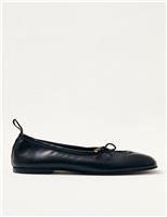 Alohas Rosalind Leather Tie Detail Ballet Pumps Black