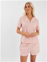 Pure Cotton Sun Print Revere Shortie Set