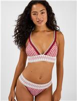 Tile Print Padded Plunge Bikini Top