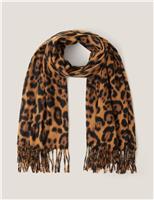 Leopard Print Tassel Scarf