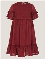 Satin Frilly Smocked Dress (2-13 Yrs)