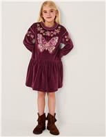 Velour Sequin Butterfly Dress (3-13 Yrs)