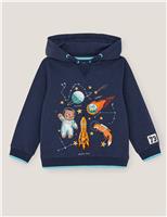 Pure Cotton Glow In The Dark Space Hoodie (2-13 Yrs)