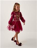 Floral Embroidered Butterfly Tulle Dress (3-15 Yrs)