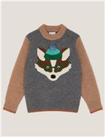Pure Cotton Fox Colour Block Jumper (18 Mths - 13 Yrs)