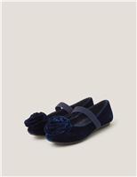 Kids Velvet Ballet Pumps (7 Small - 3 Large)