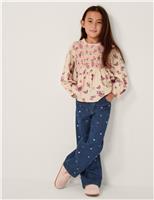 Floral Butterfly Smocked Blouse (3-13 Yrs)