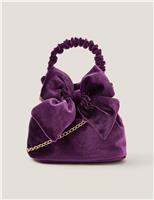 Kids Velvet Bow Pouch Bag