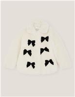 Faux Fur Bow Coat (3-15 Yrs)