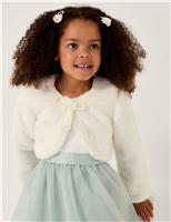 Faux Fur Bow Detail Cardigan