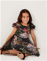 Floral Tulle Layered Party Dress (3-13 Yrs)