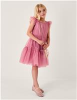Tulle Flutter Sleeve Tiered Dress (3-13 Yrs)