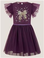 Tulle Sequin Bow Dress (3-13 Yrs)