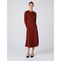 Ghost Crepe Midi Waisted Dress Purple