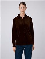 Velvet Button Through Shirt