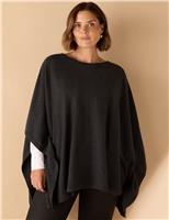 Knitted Poncho with Cashmere
