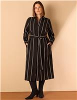 Pure Lyocell Striped Collared Shirt Dress