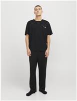 JACK & JONES Pure Cotton Loungewear Set Black