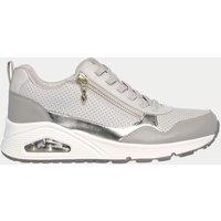 Skechers Uno Metallic Zip Side Trainers Taupe
