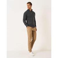 Crew Clothing Pure Merino Wool Half Zip Jumper Charcoal
