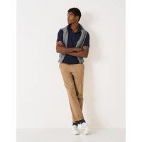 Crew Clothing Cotton Blend Knitted Polo Shirt Navy