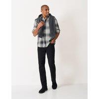 Crew Clothing Regular Fit Pure Cotton Check Flannel Shirt Medium Grey