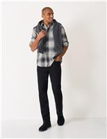 Crew Clothing Regular Fit Pure Cotton Check Flannel Shirt Medium Grey