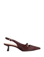 Hair On Leather Kitten Heel Slingback Shoes