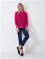 Merion Wool Rich Striped Crew Neck Jumper