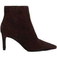 Dune London Suede Stiletto Heel Pointed Ankle Boots Brown