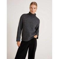 Finery London Textured Roll Neck Jumper Grey