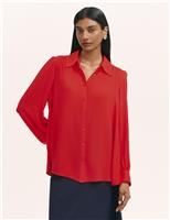 Chiffon Collared Button Through Blouse