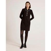 Finery London Ponte Jersey Collared Mini Shirt Dress Black