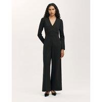 Finery London Jersey V-Neck Jumpsuit Black