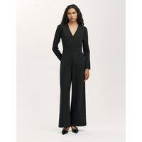Finery London Jersey V-Neck Jumpsuit Black